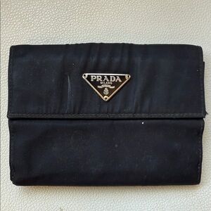 Prada Black Nylon Wallet Authentic
